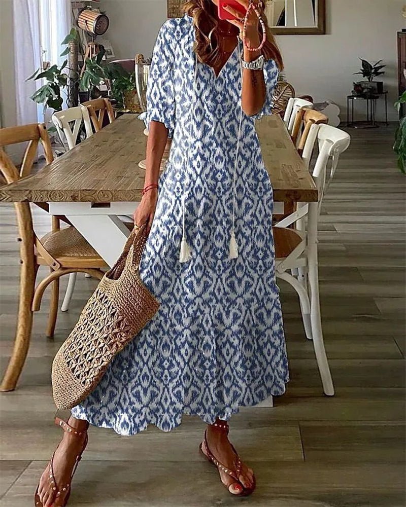 Odette | Bohemian Tassel Midi Dress