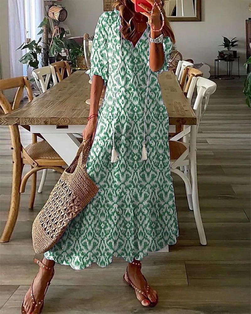 Odette | Bohemian Tassel Midi Dress