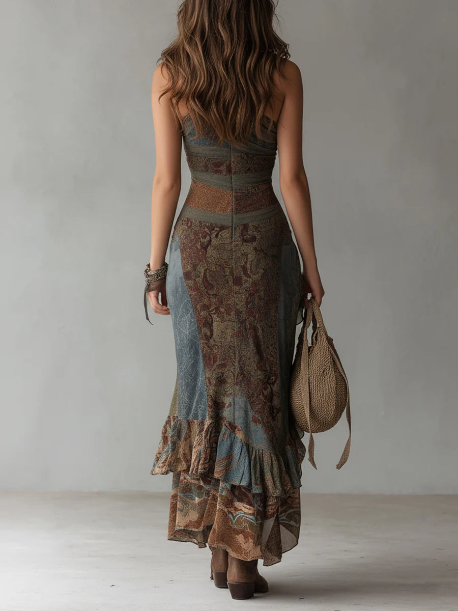 Elena | One-Shoulder Boho Maxi Dress