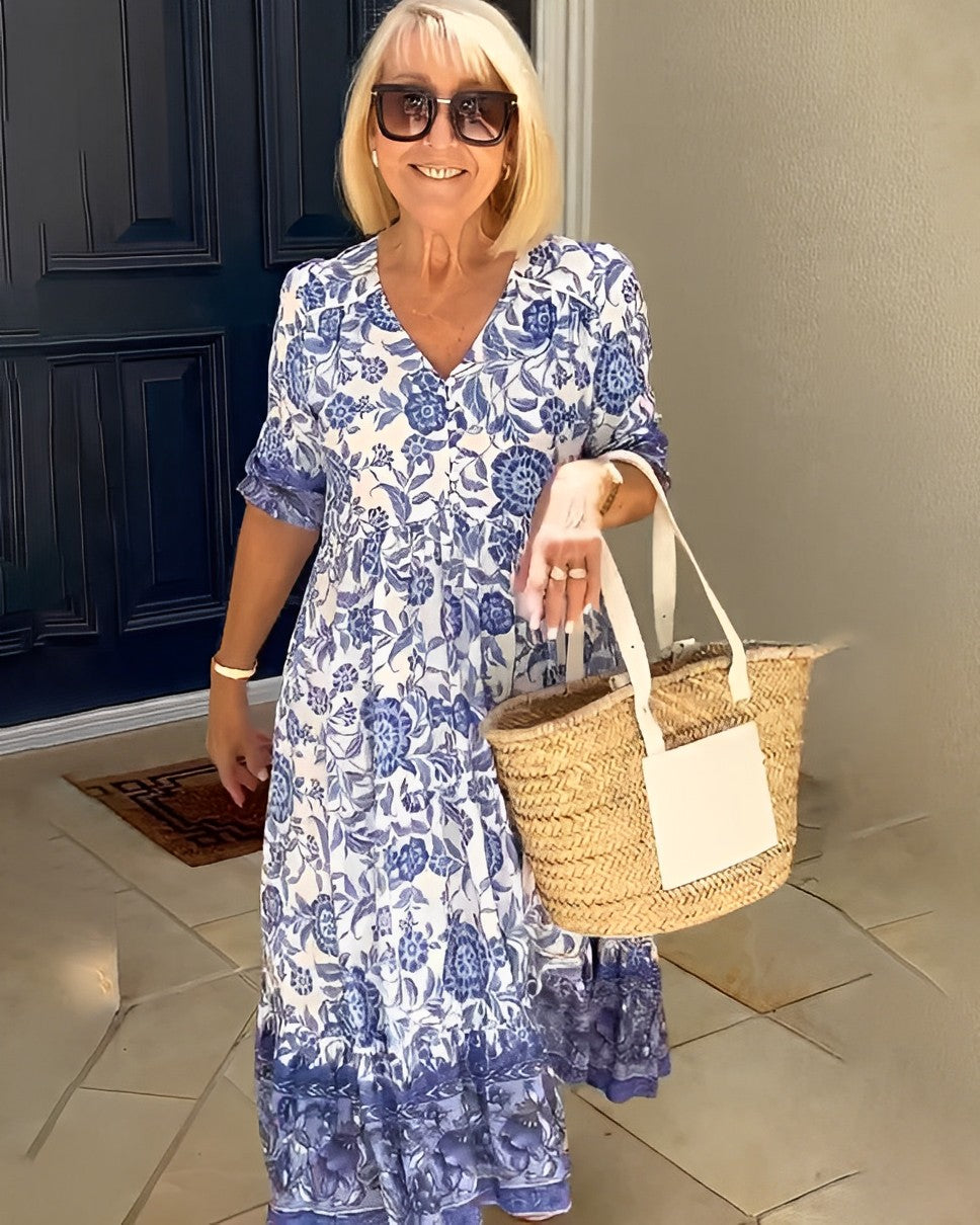Evelyne | Floral V-Neck Dress