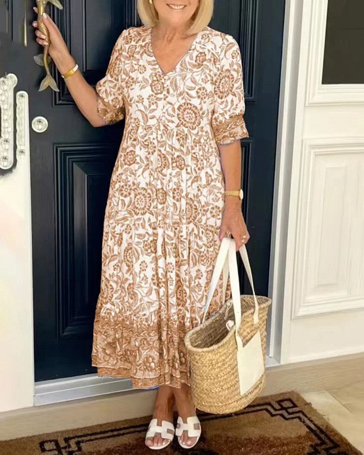Evelyne | Floral V-Neck Dress