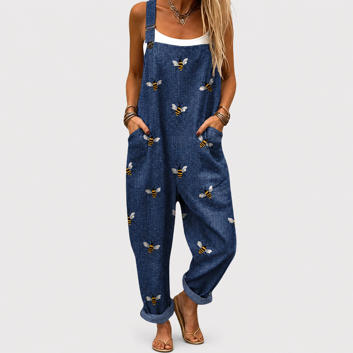 Comfortable Printed Overalls