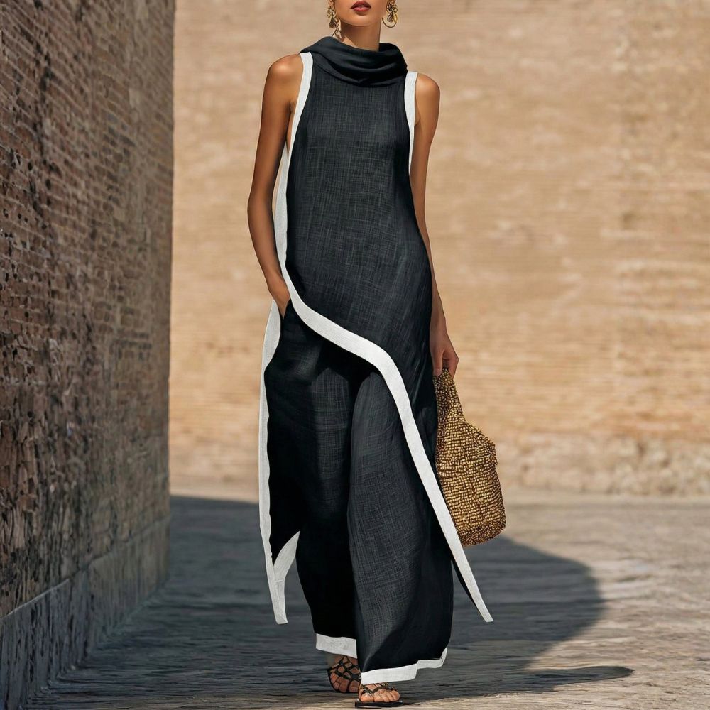 Aurelia | Draped Linen Two-Piece Set