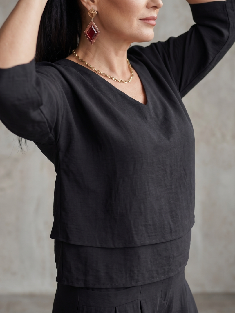 Brenda | Layered Top Wide Leg Set
