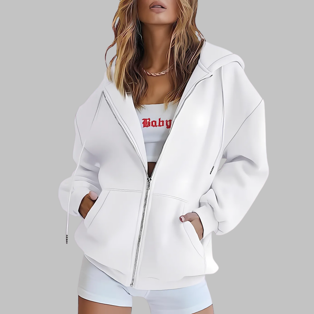 LILMA™ - Classic Zip Up Oversized Hooded Jacket
