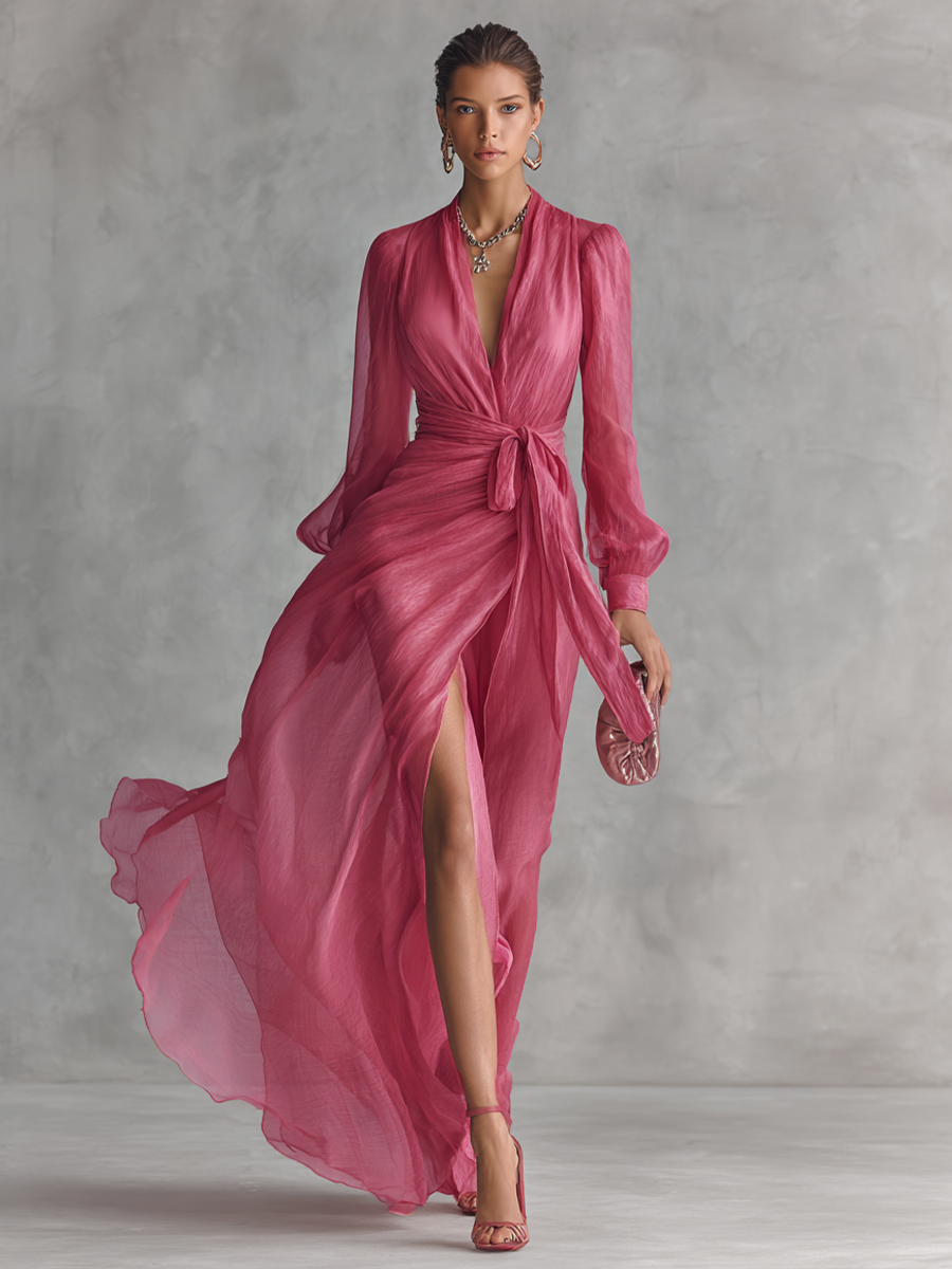 Selene | Elegant Wrap Maxi Dress
