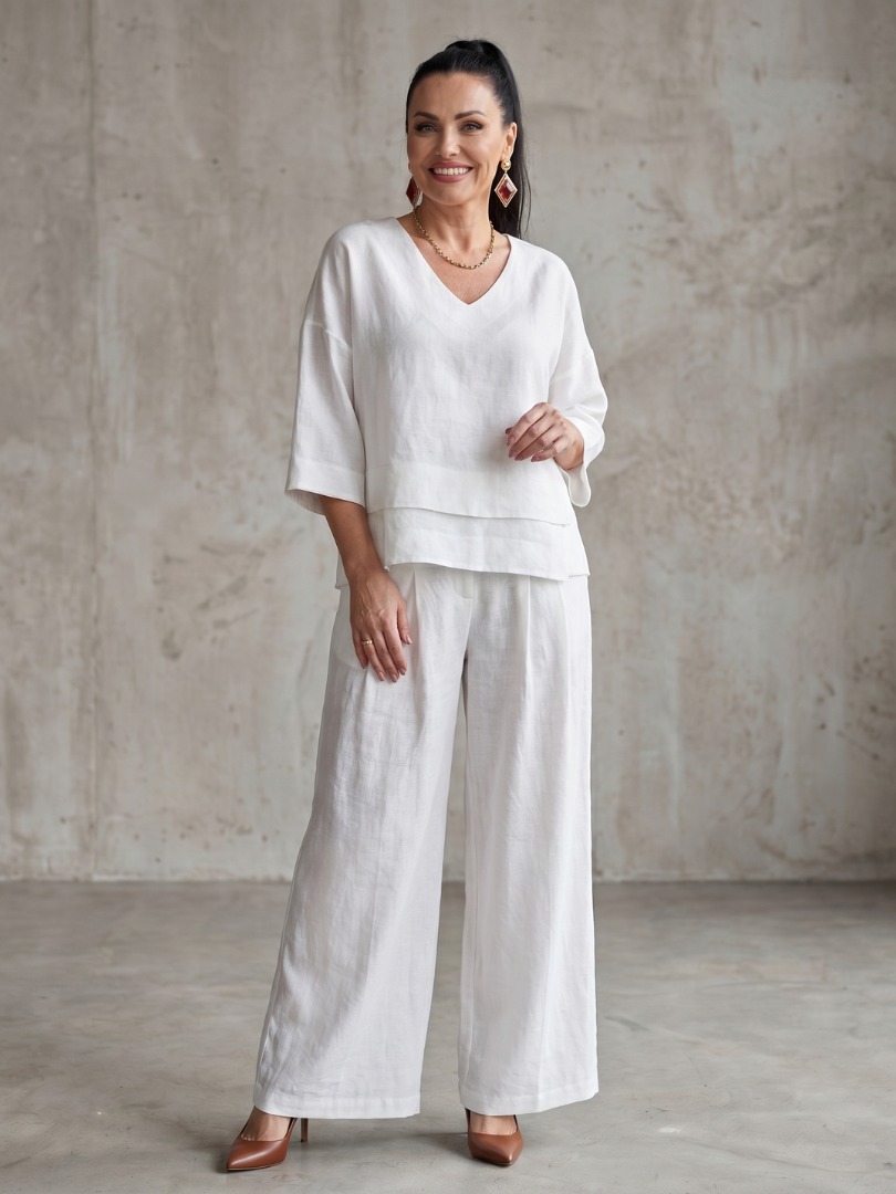 Brenda | Layered Top Wide Leg Set