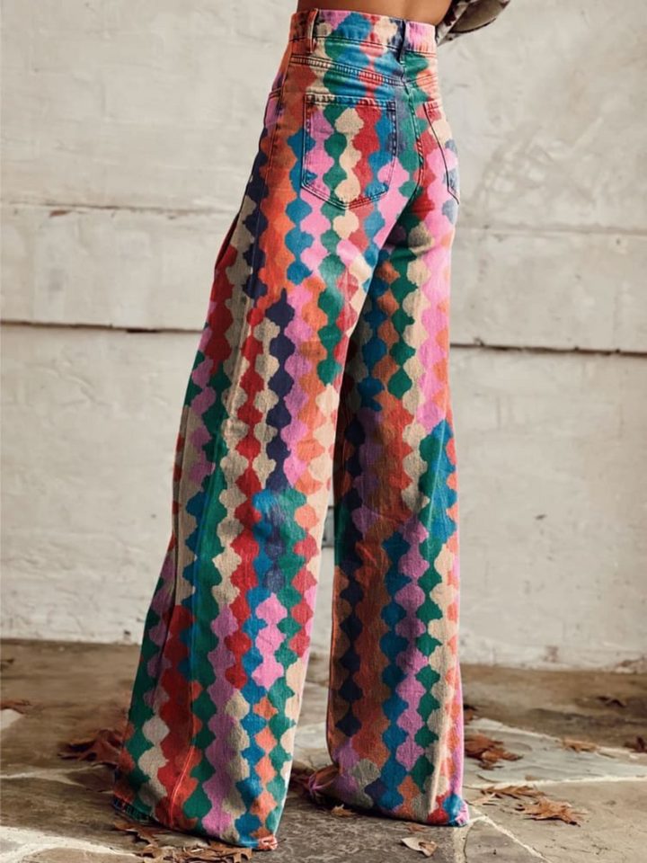 Hazel | Vibrant Boho Wide-Leg Pants