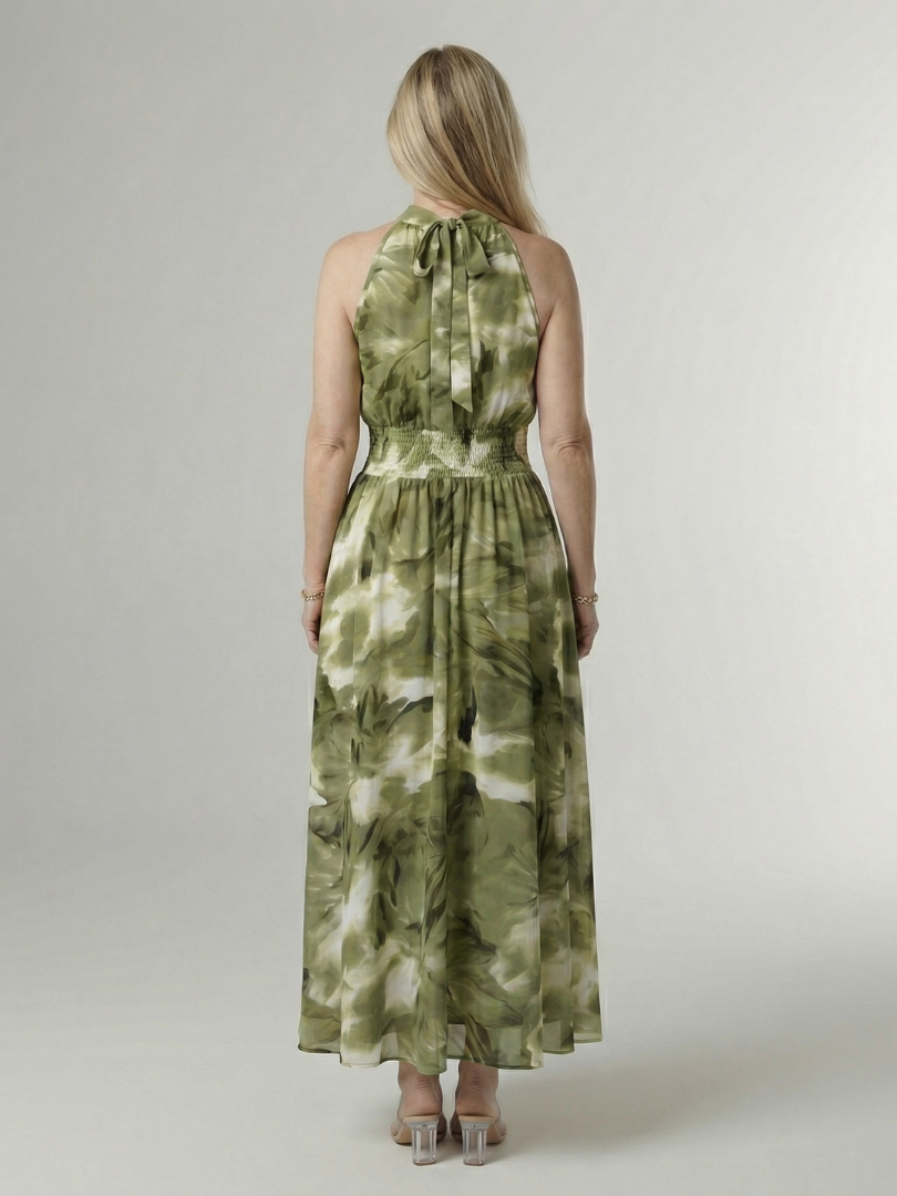 Lana | Gathered Halter Midi Dress