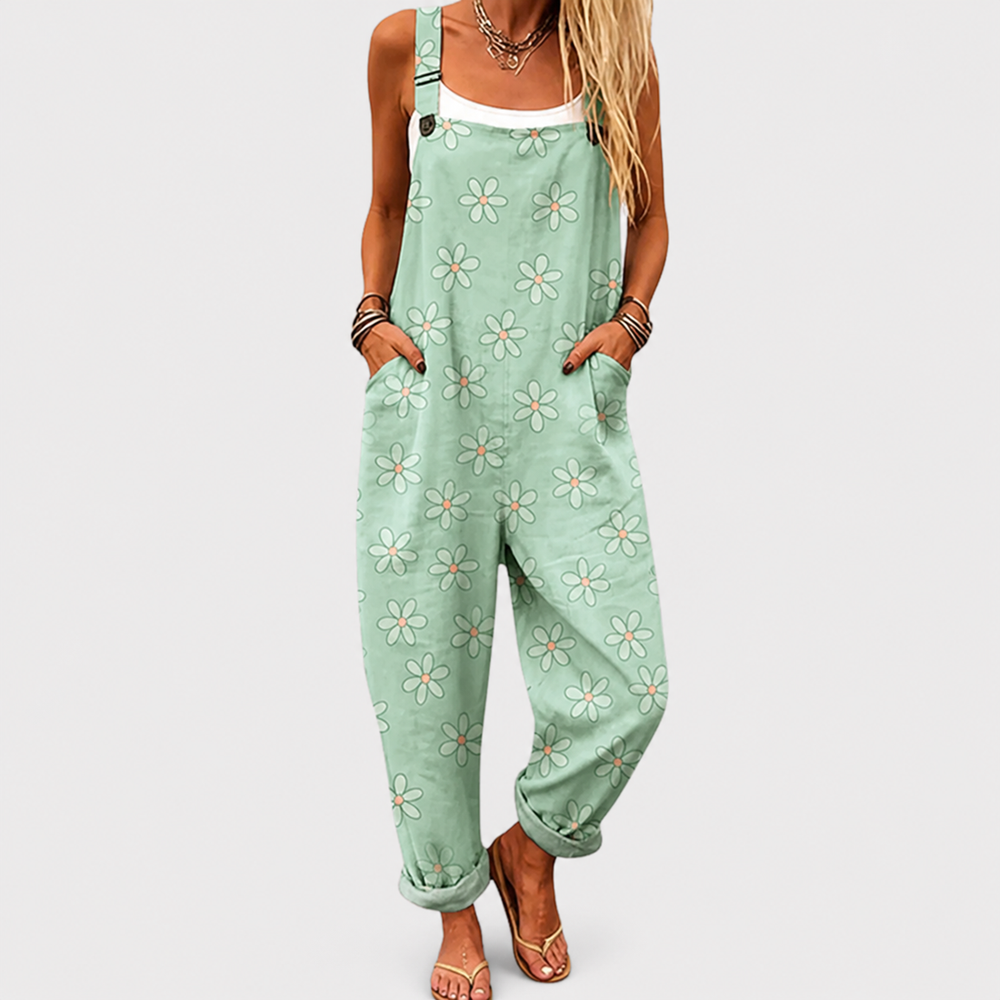 Comfortable Printed Overalls
