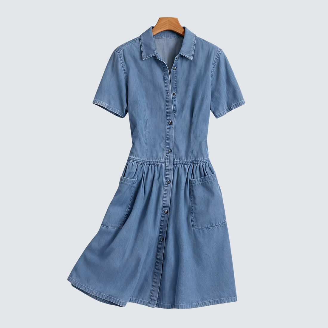 Harlow | Soft Wash Denim Midi Dress
