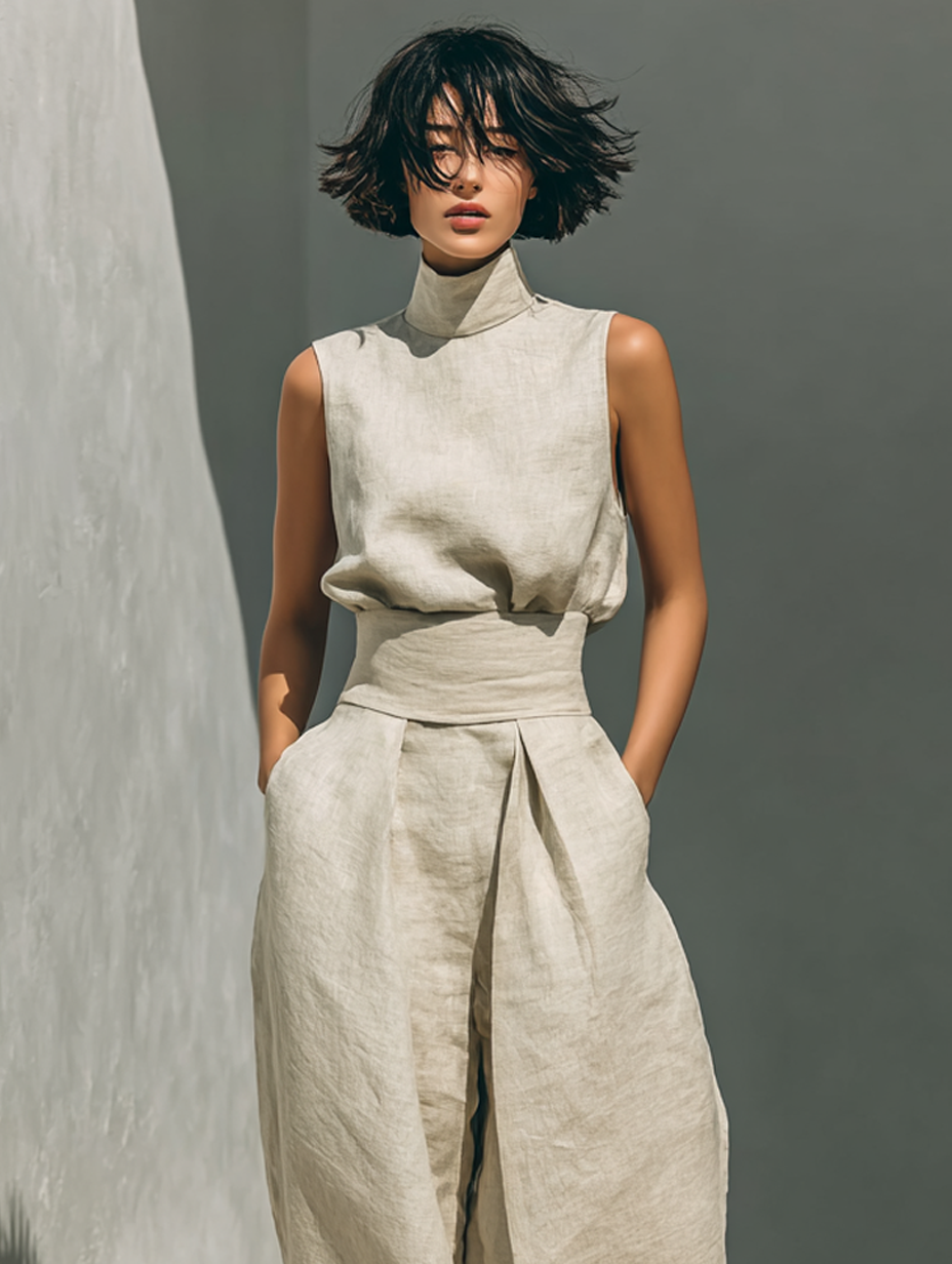 Evelyn | Wide Leg High Neck Jumpsuit