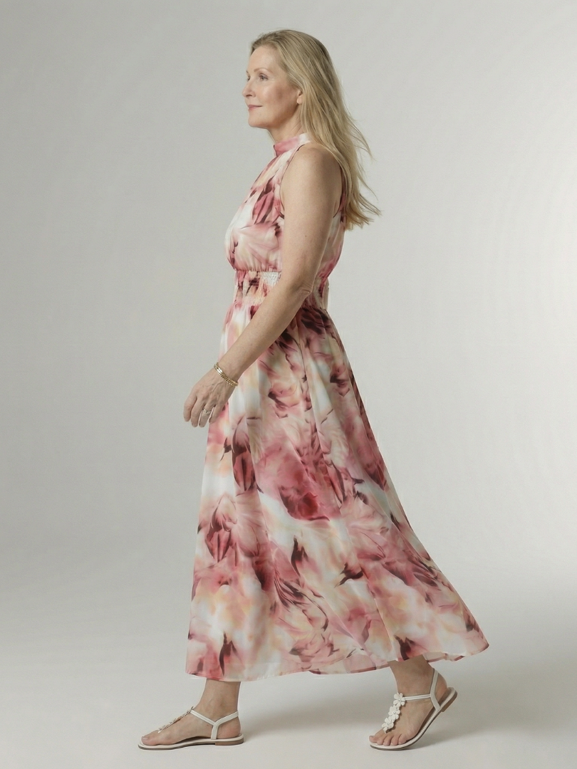 Lana | Gathered Halter Midi Dress