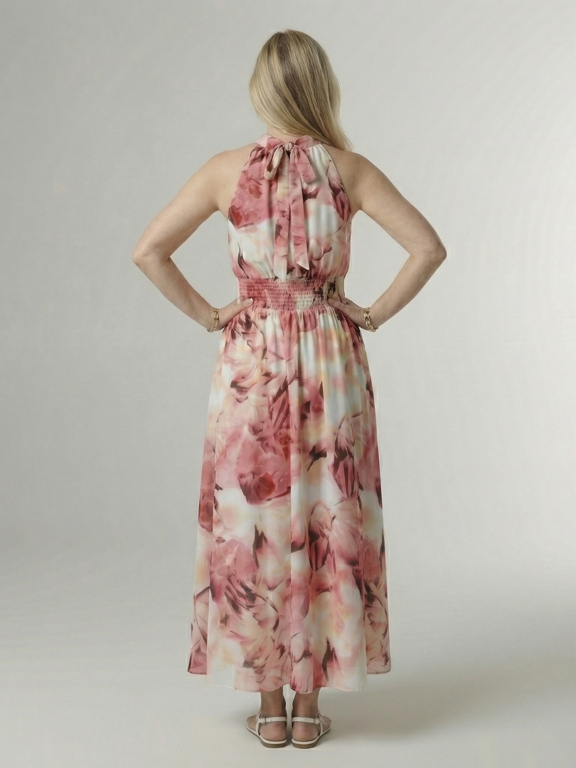 Lana | Gathered Halter Midi Dress