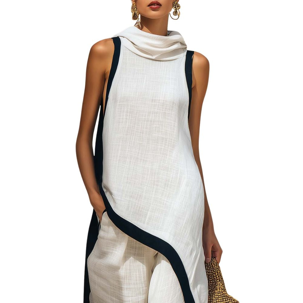 Aurelia | Draped Linen Two-Piece Set