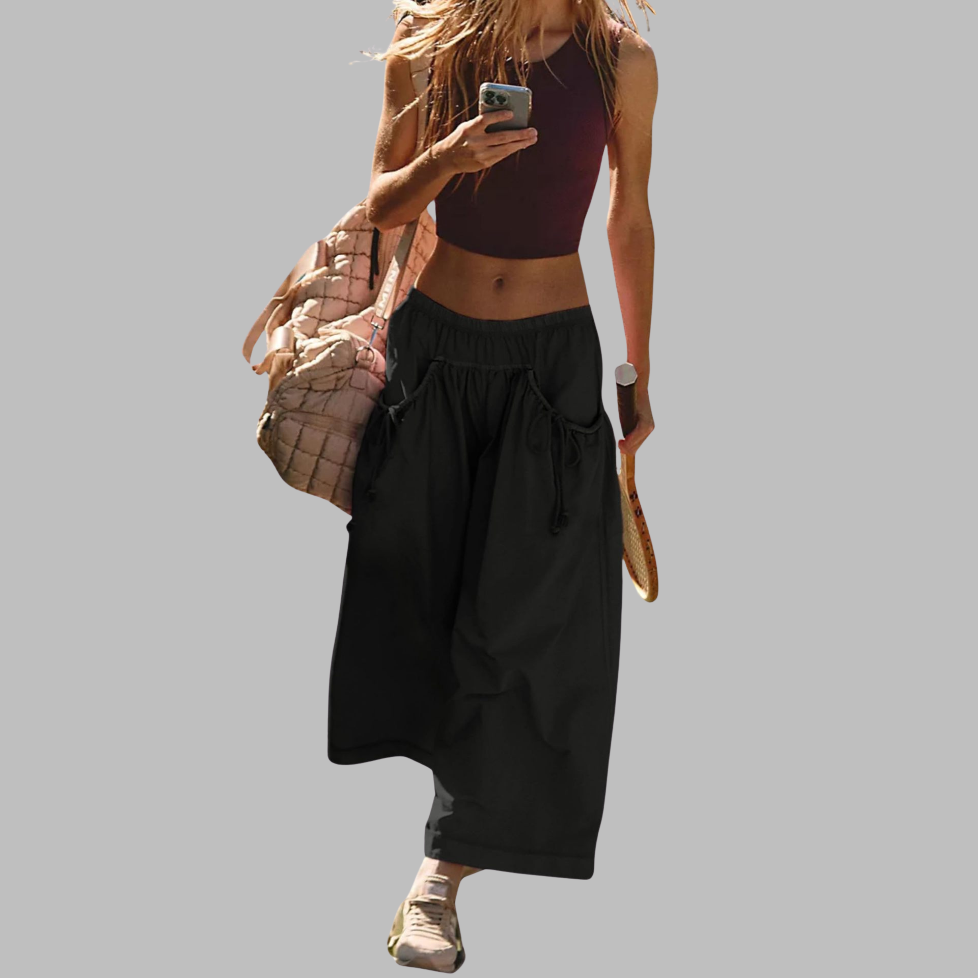 Chloe | Casual Wide-Leg Cargo Parachute Pants