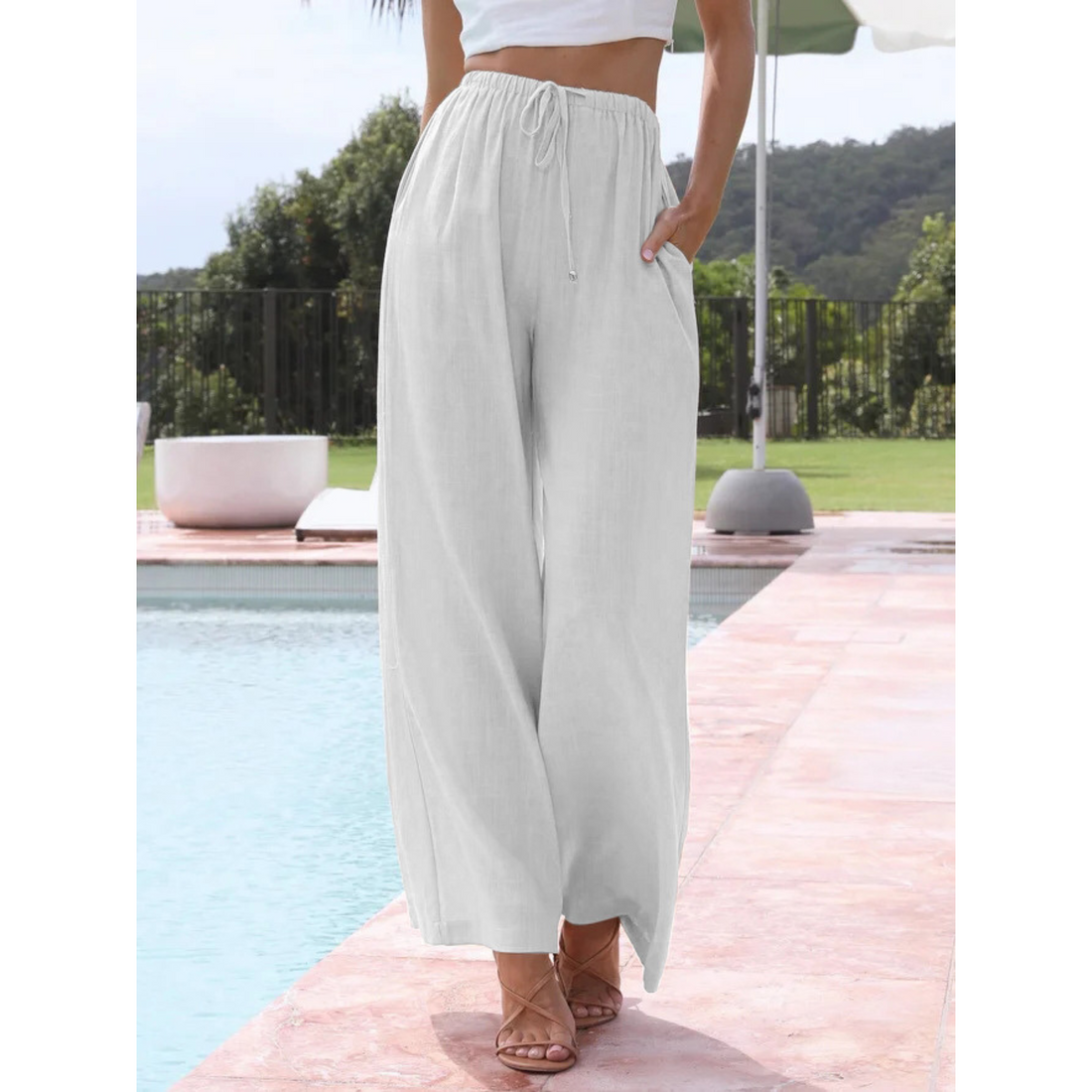Julie | Relaxed Lightweight Wide Leg Summer Trousers