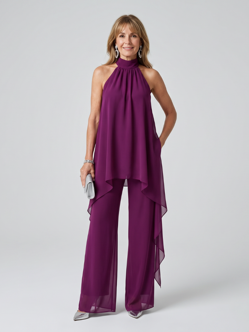 Debra | Halter Neck Asymmetric Set