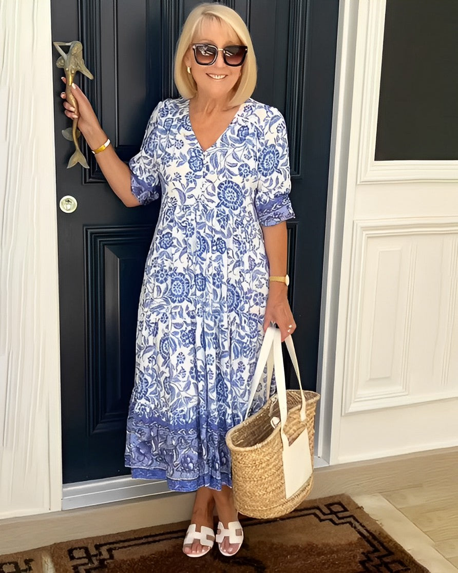 Evelyne | Floral V-Neck Dress