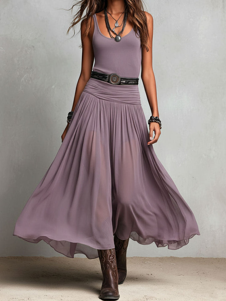 Raven | Sheer Skirt Maxi Dress