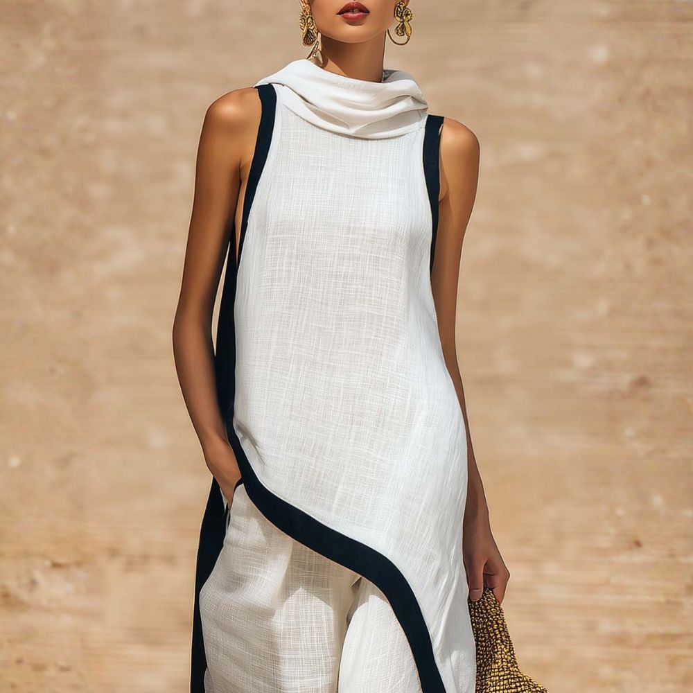 Aurelia | Draped Linen Two-Piece Set