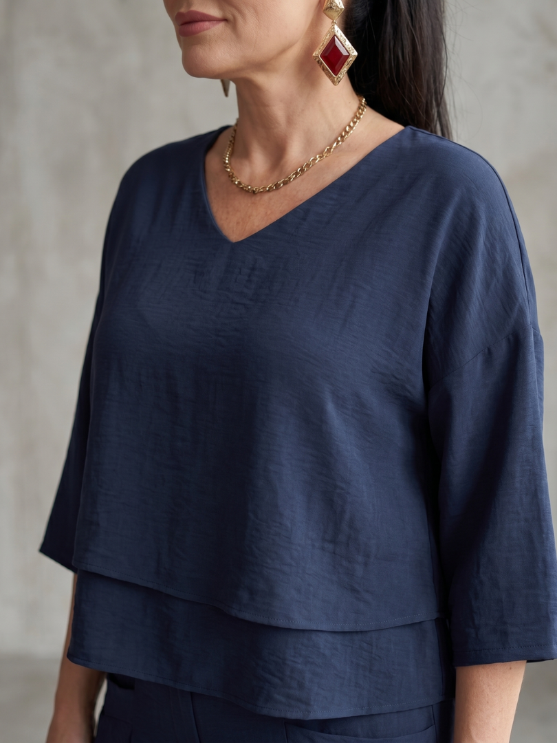 Brenda | Layered Top Wide Leg Set
