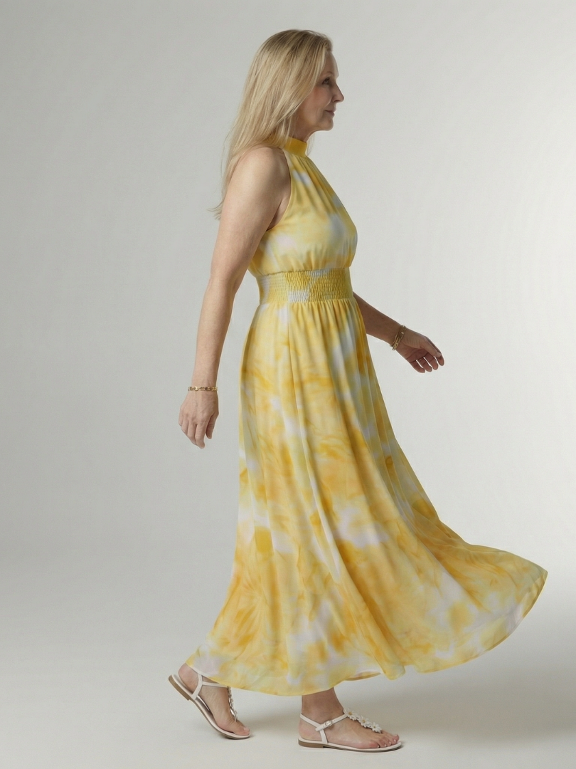 Lana | Gathered Halter Midi Dress