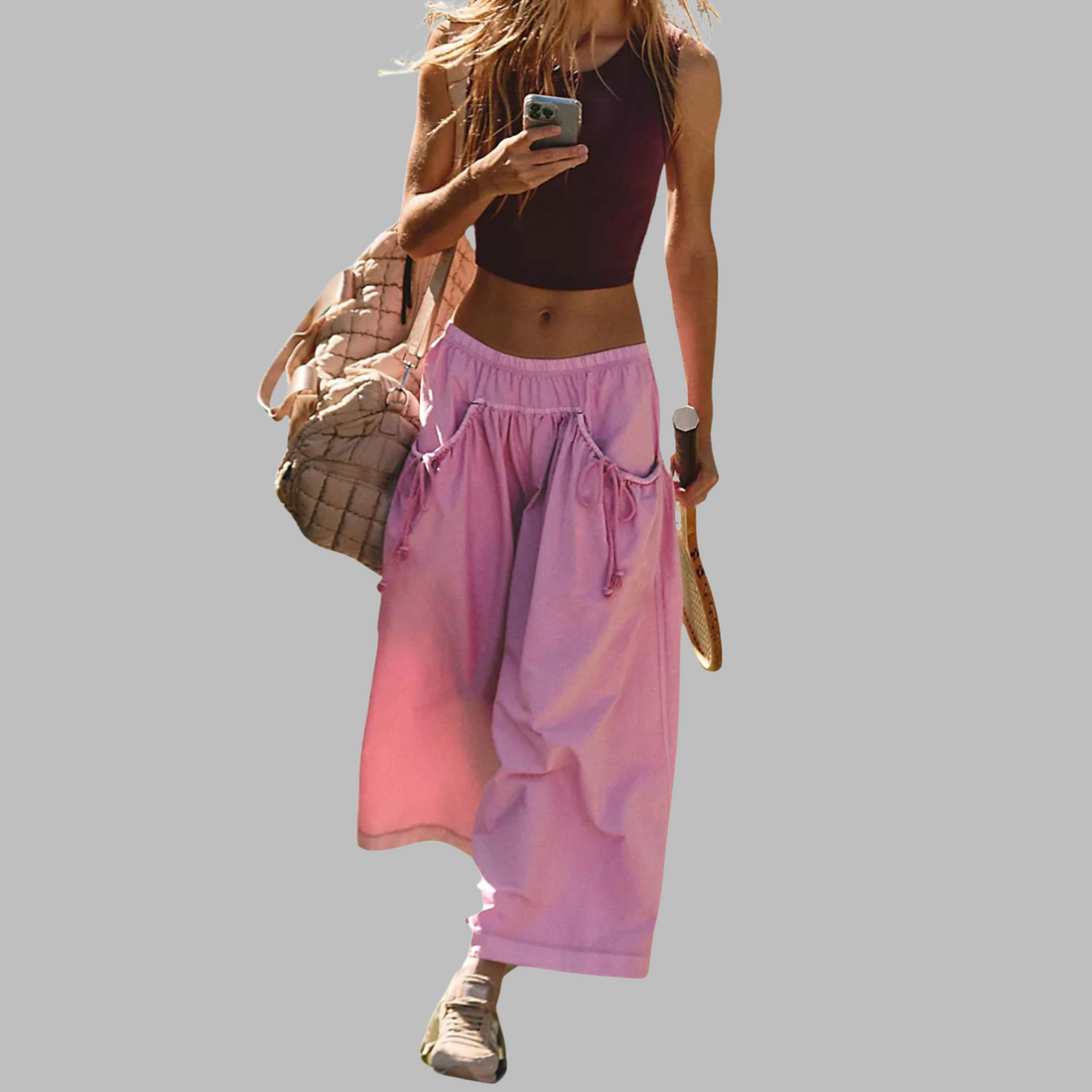Chloe | Casual Wide-Leg Cargo Parachute Pants