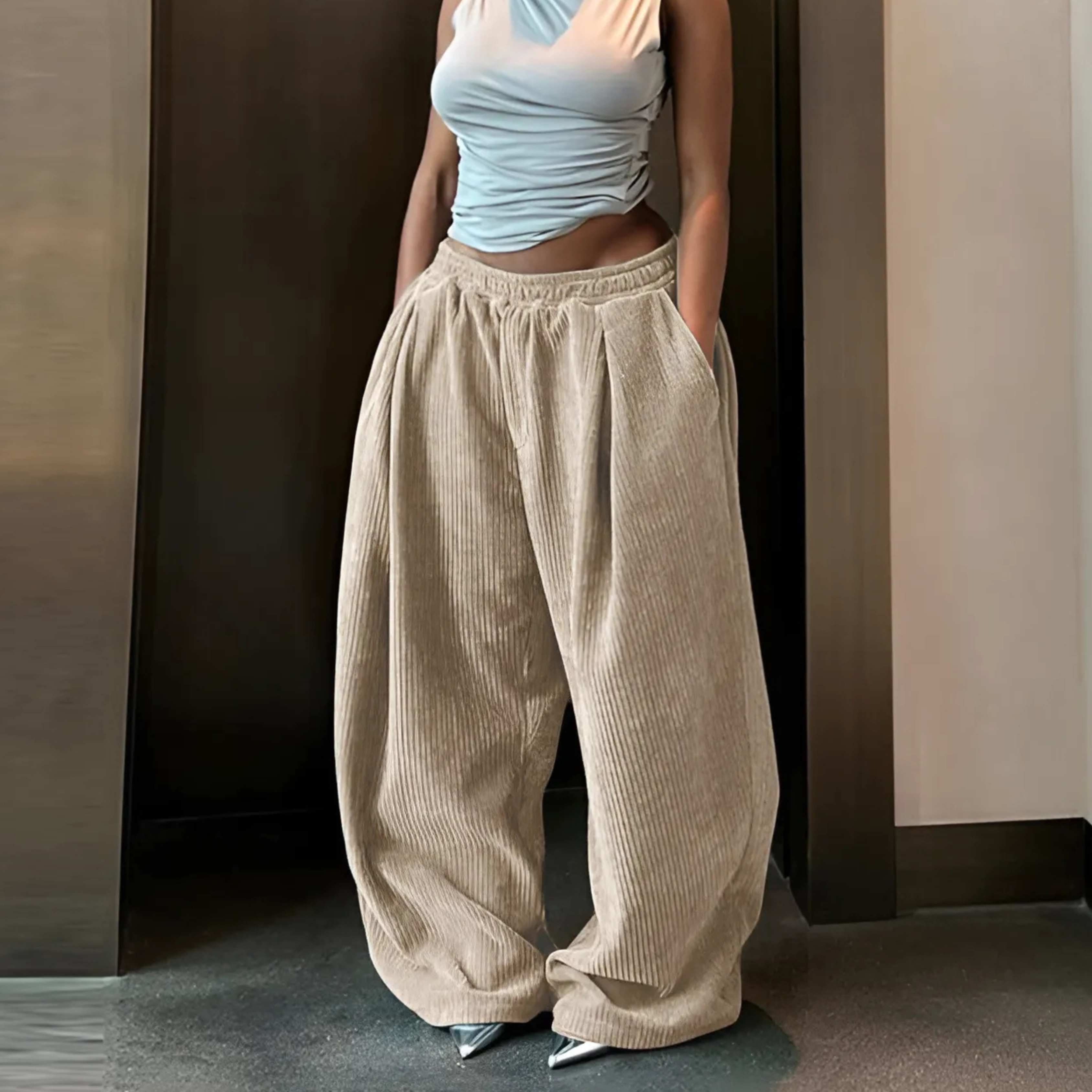 Avery | Casual High Waist Wide Leg Baggy Pants