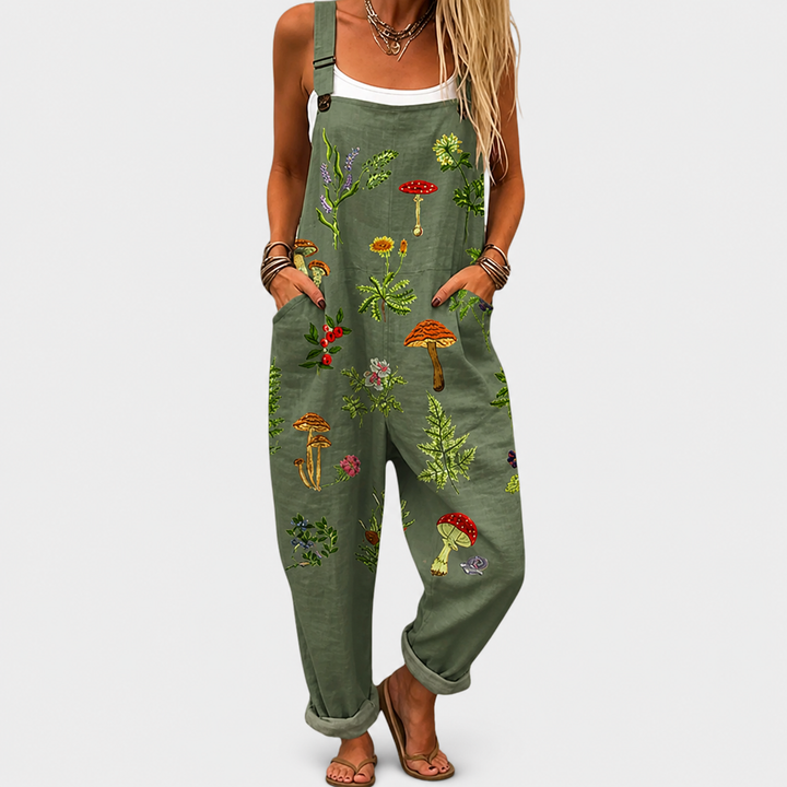 Comfortable Printed Overalls