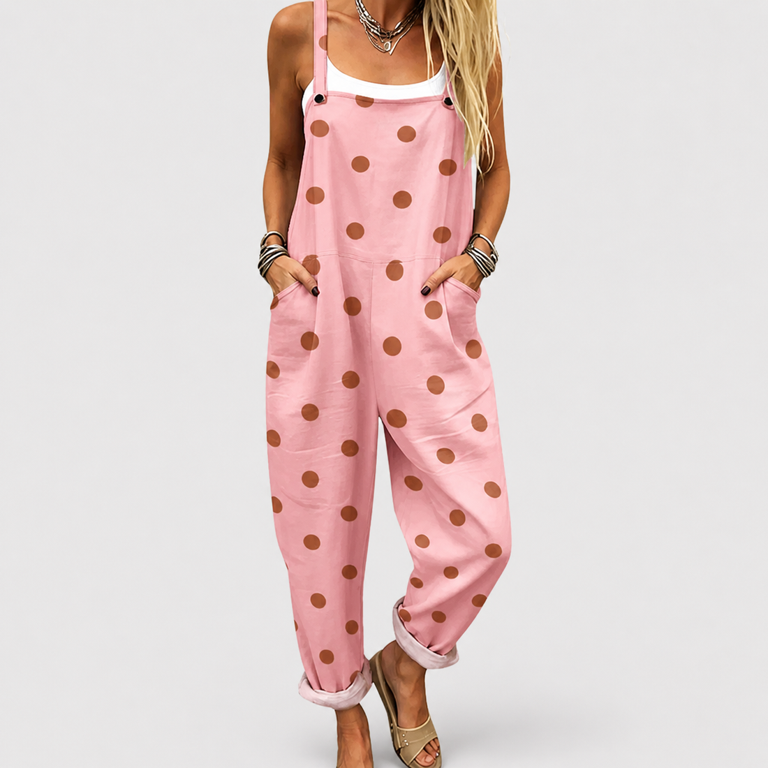 Comfortable Printed Overalls