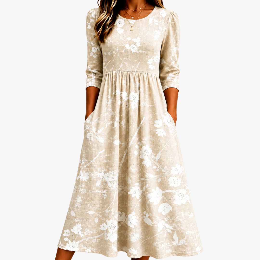 Ainsley | Wildflower Pocket Midi Dress