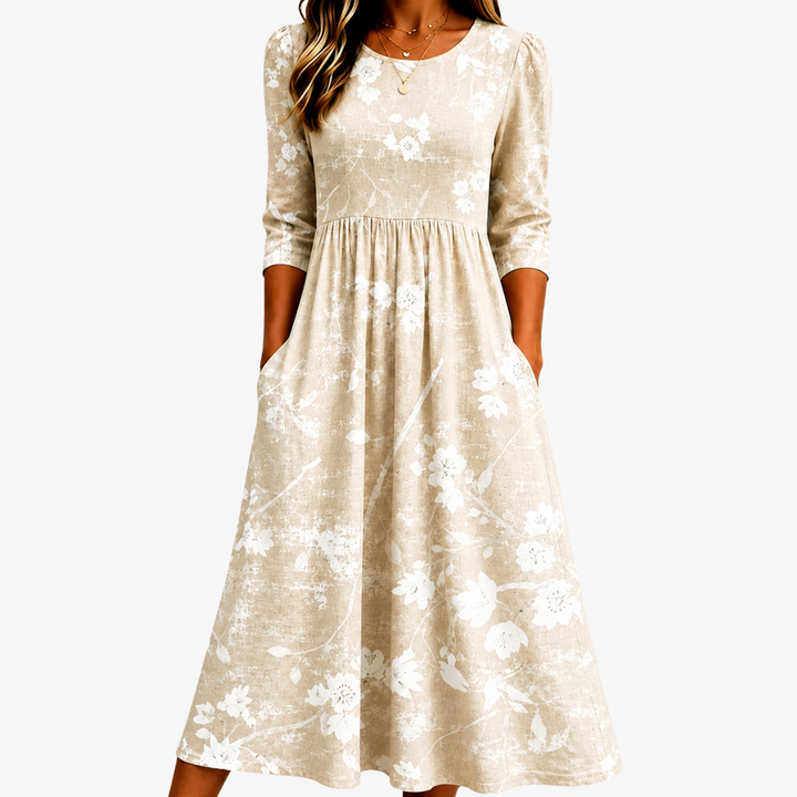 Ainsley | Wildflower Pocket Midi Dress
