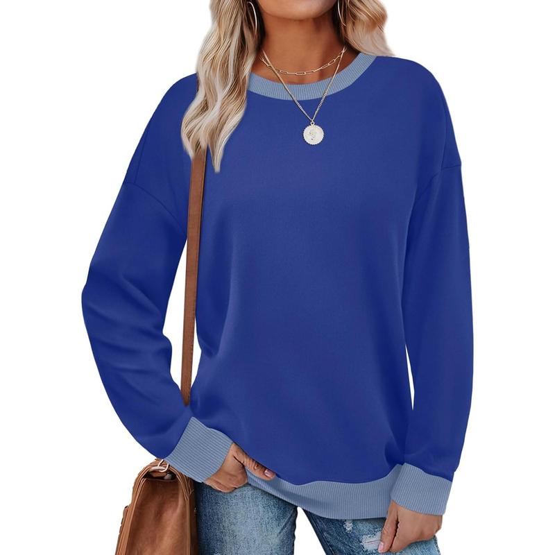 Margaret | Contrast Trim Crew Neck Long Sleeve Tunic Sweatshirt