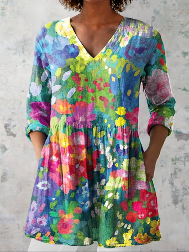 Marley | Long Blouse with V-Neck