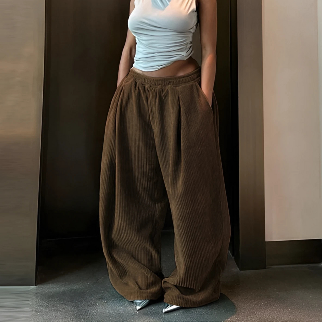 Avery | Casual High Waist Wide Leg Baggy Pants