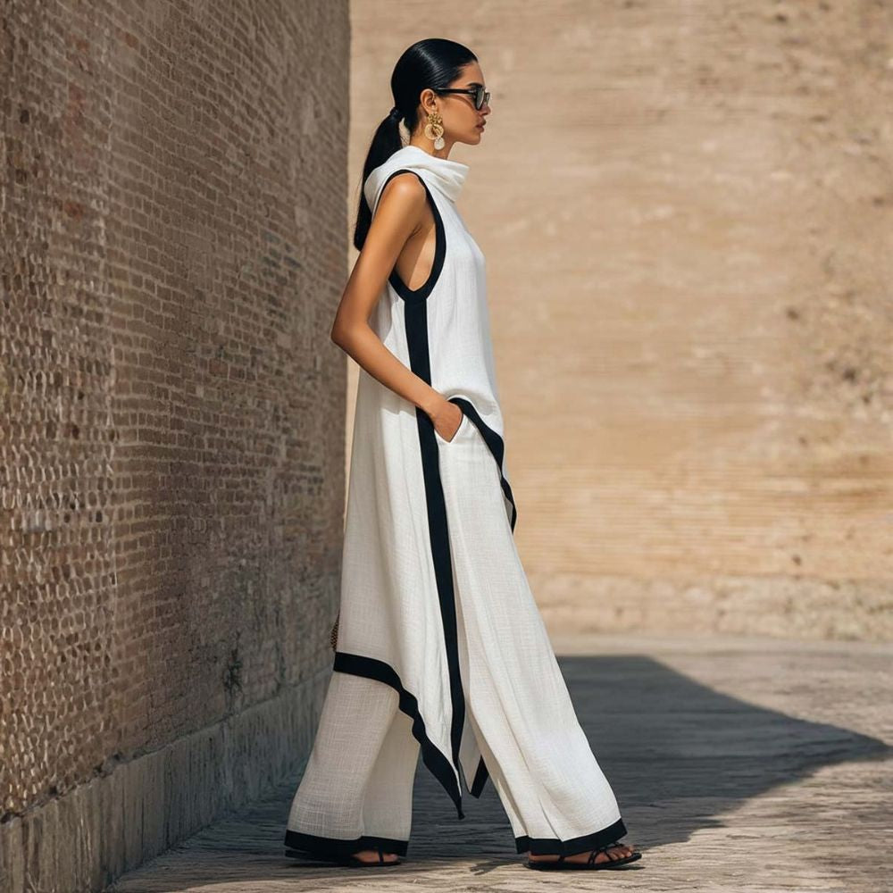 Aurelia | Draped Linen Two-Piece Set