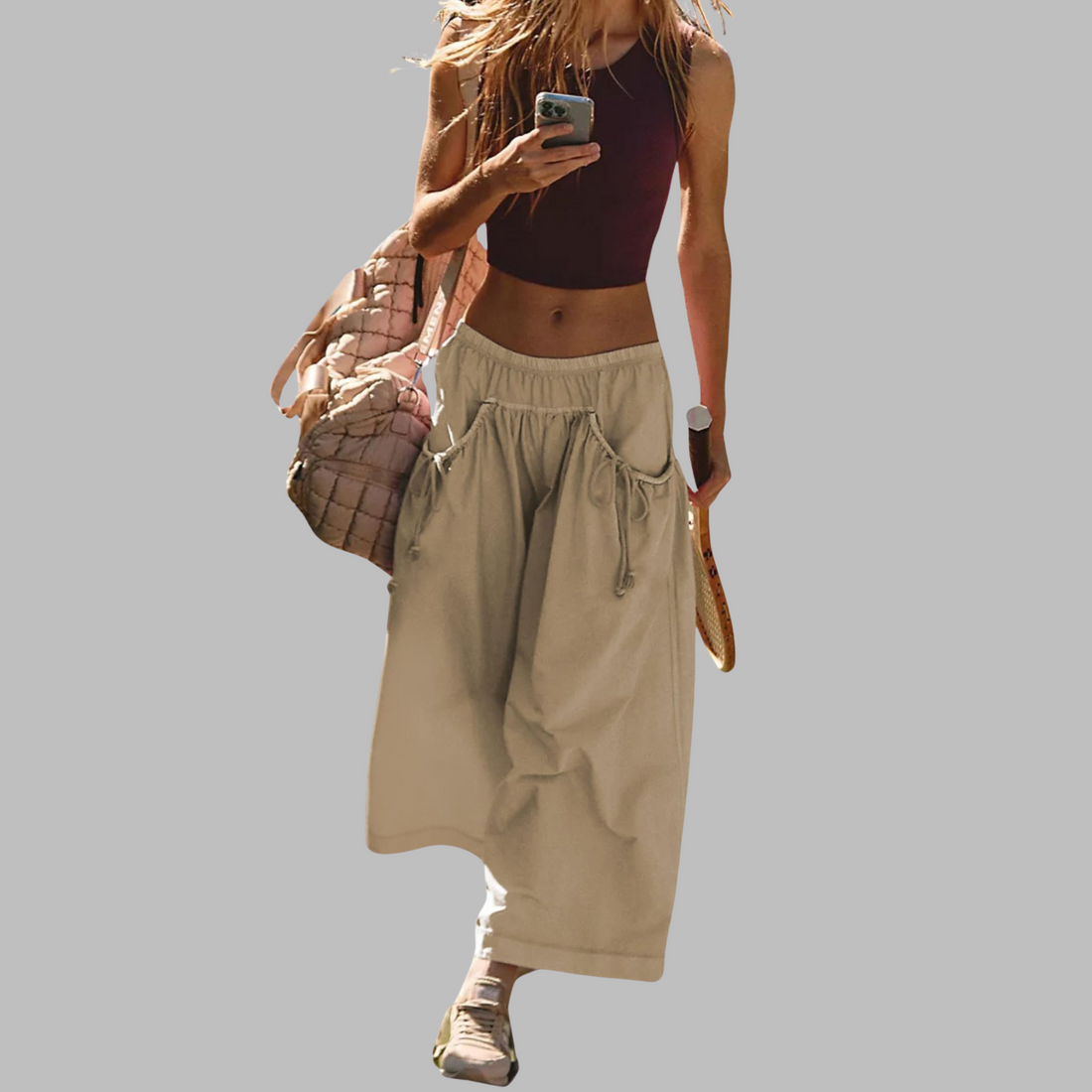 Chloe | Casual Wide-Leg Cargo Parachute Pants