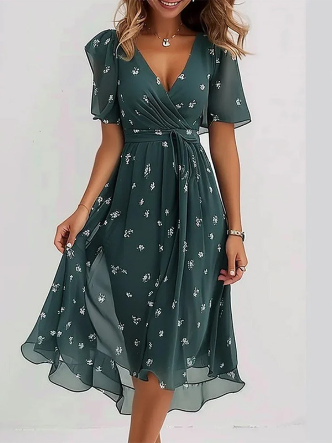 Lavina | Vibrant Boho Midi Dress