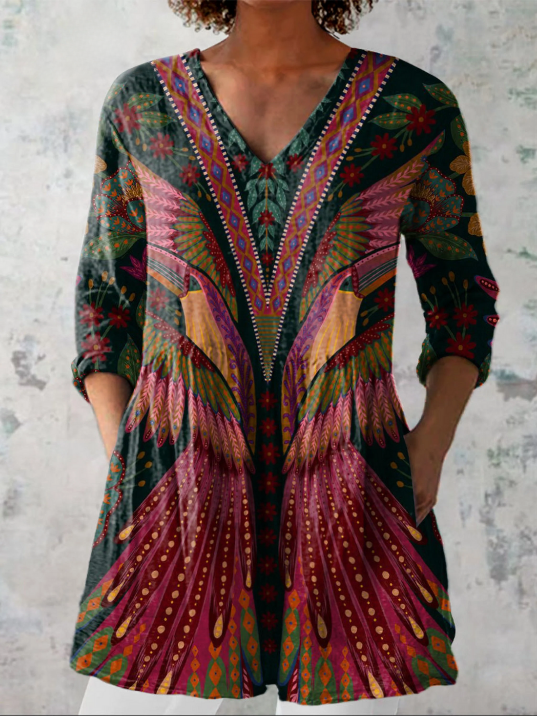 Donna | Long Blouse with V-Neck