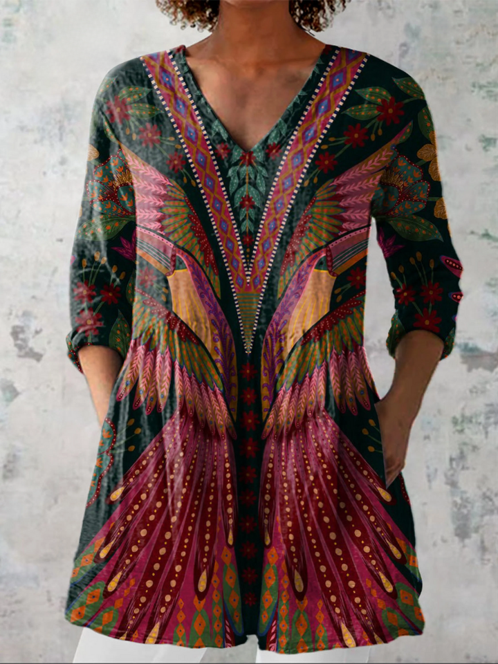 Donna | Long Blouse with V-Neck