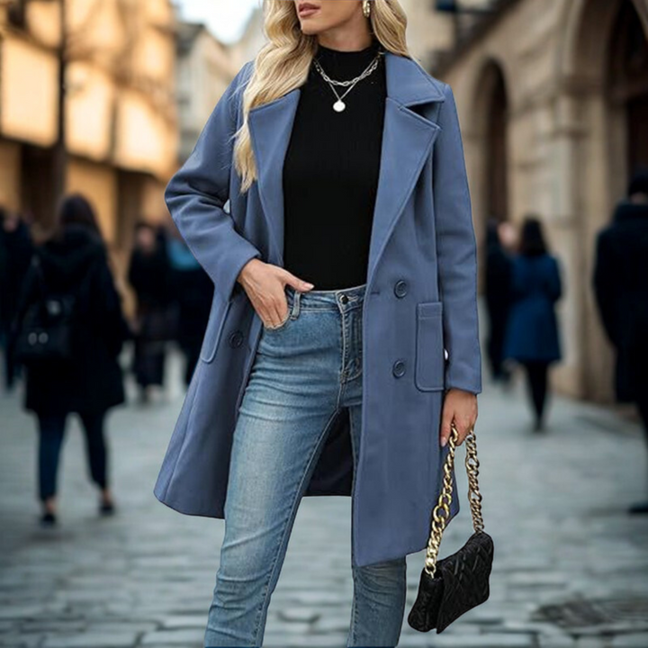 Stella | Casual Mid Length Button Open Front Coat