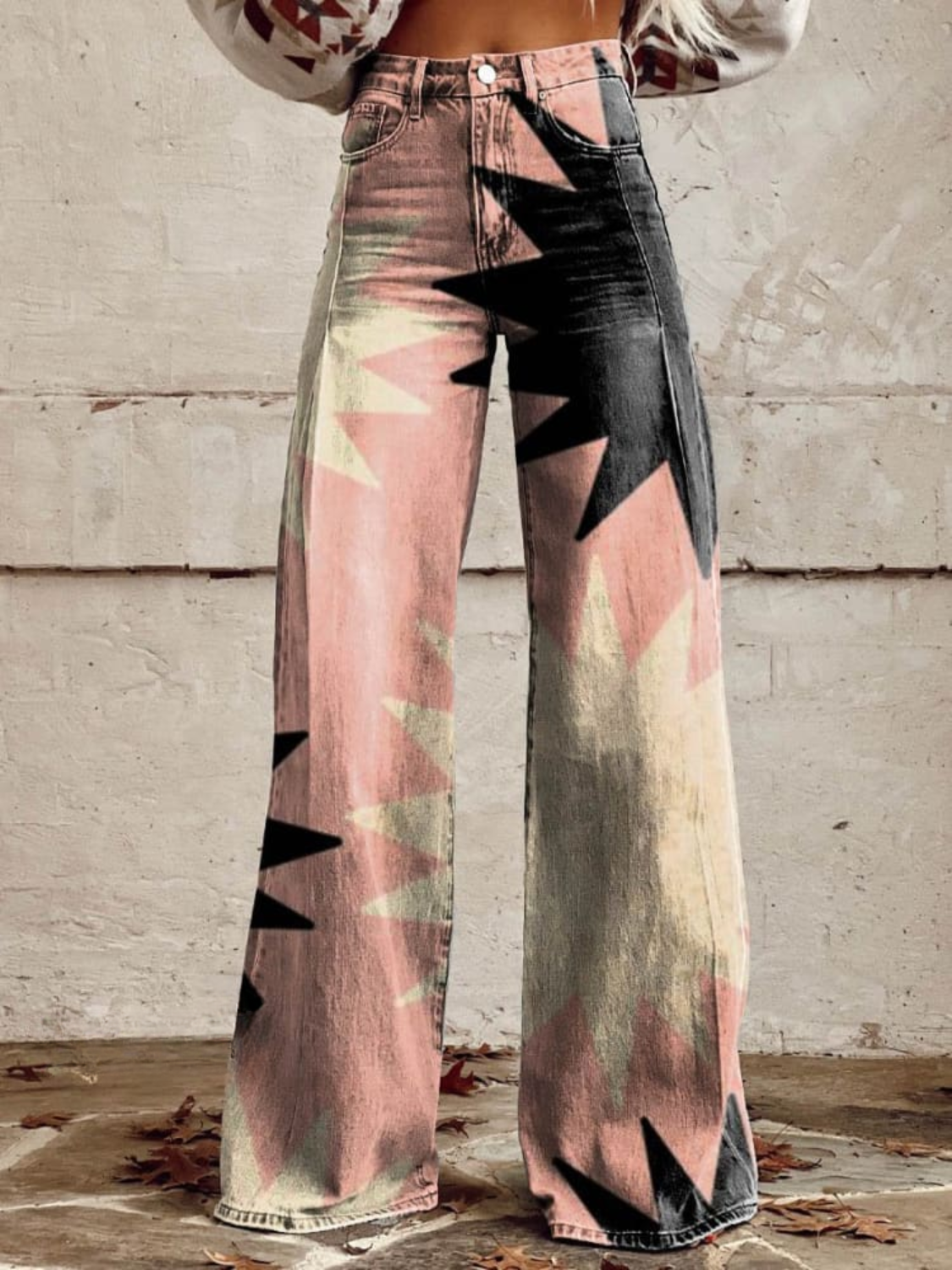 Lyla | Geometric Wide-Leg Pants