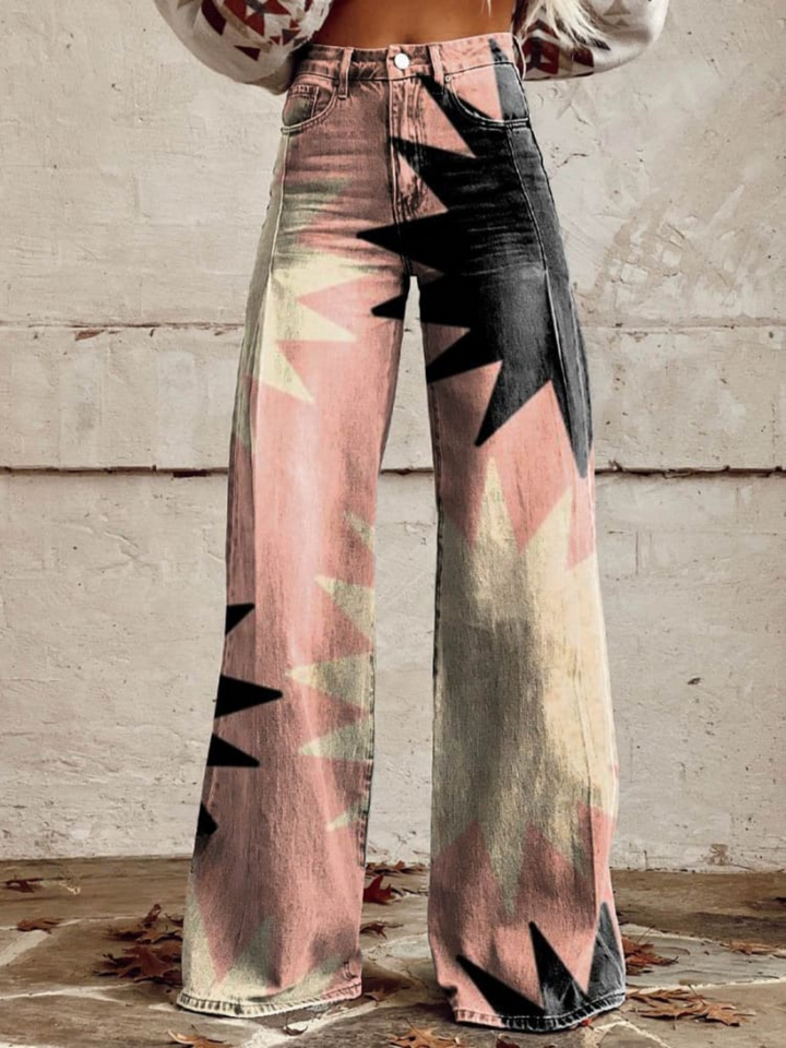 Lyla | Geometric Wide-Leg Pants