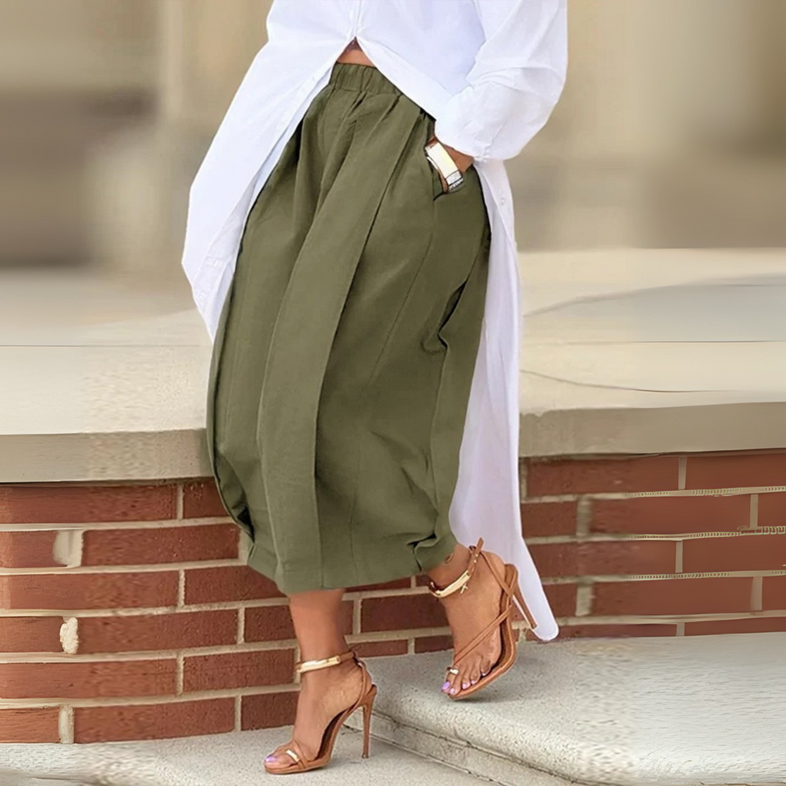 Cassandra | Elegant Elastic Waistband Lantern Pants
