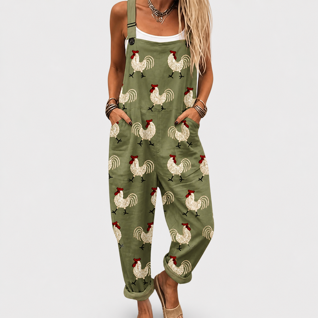 Comfortable Printed Overalls