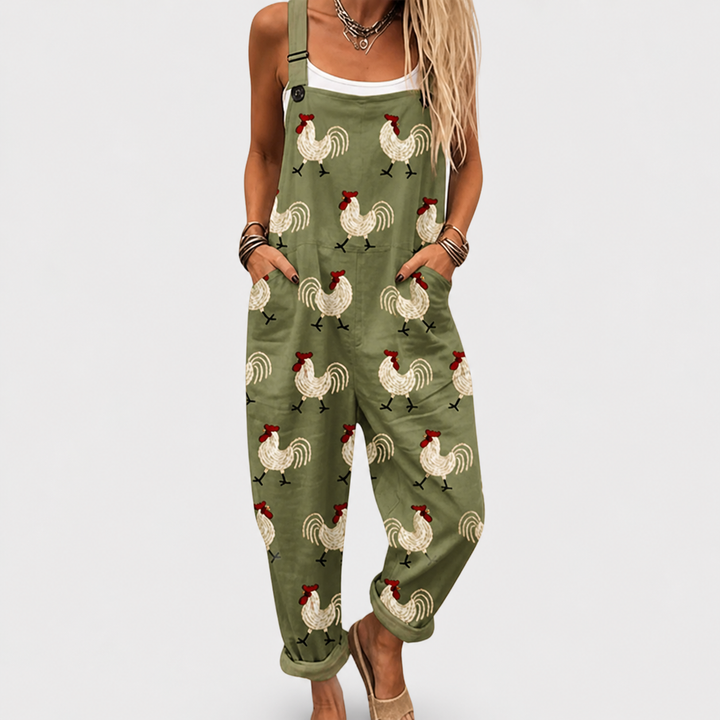 Comfortable Printed Overalls