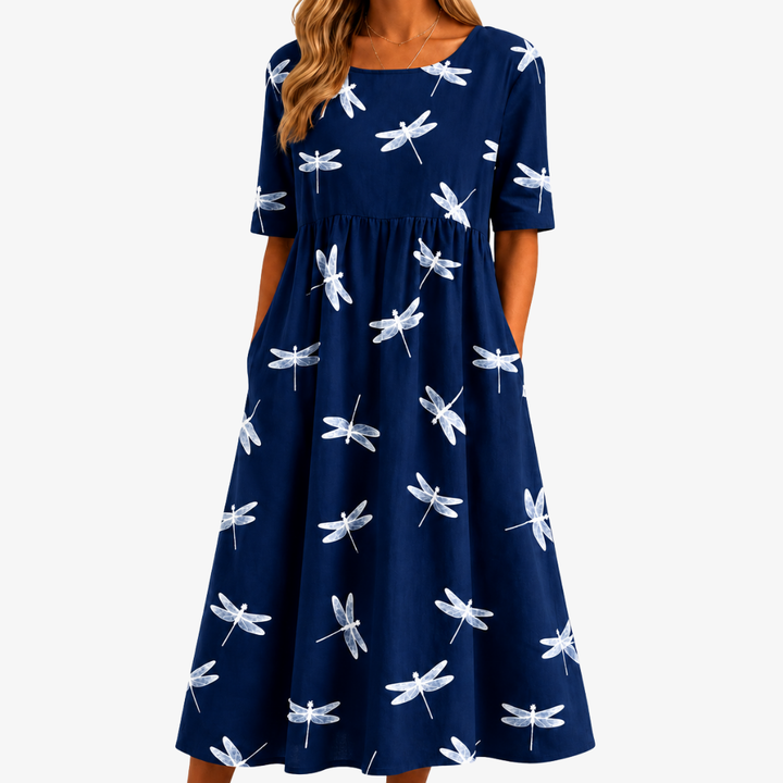 Aveline | Dragonfly Meadow Midi Dress