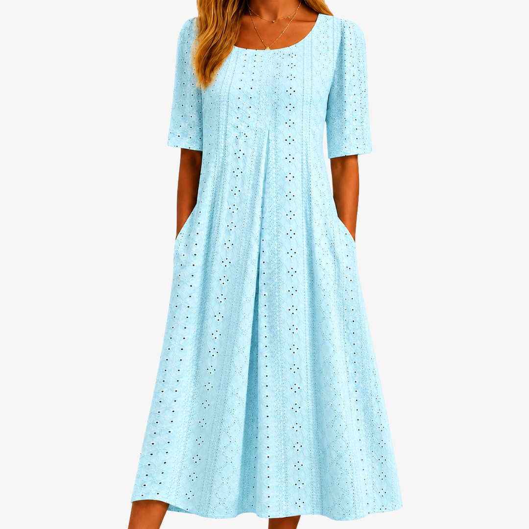 Aubrielle | Eyelet Garden Pocket Dress