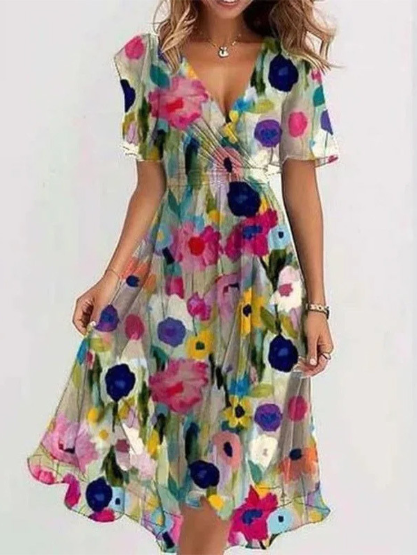 Lavina | Vibrant Boho Midi Dress